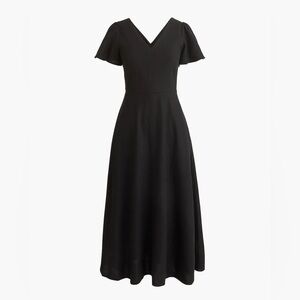 J. Crew Linen-Blend Midi Dress - NWT - 0 - Black
